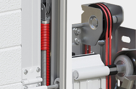 Многоступенчатый комплекс безопасности ворот — система двойного троса, система «пружина в пружине».